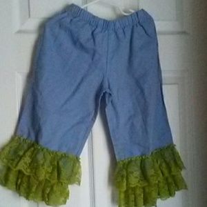 Painted by Number Blue Ruffle Pants Size 6